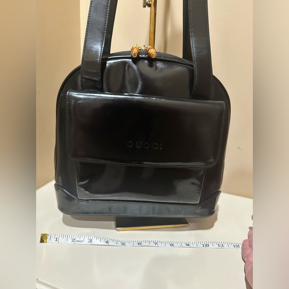 Gucci Patent Double Bamboo Pull Handbag - Picture 7 of 14